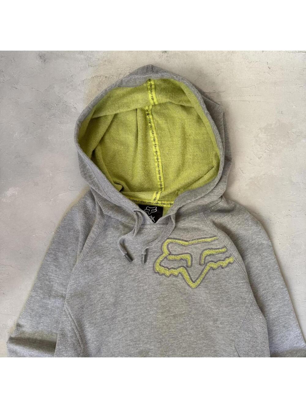Vintage Y2K Grey Fox Racing McBling Grunge Hoodie